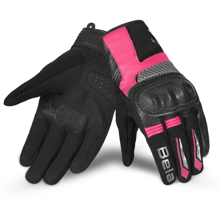 BELA HERO AIR GUANTES DE MOTO TEXTILE MUJER NEGRO ROSA